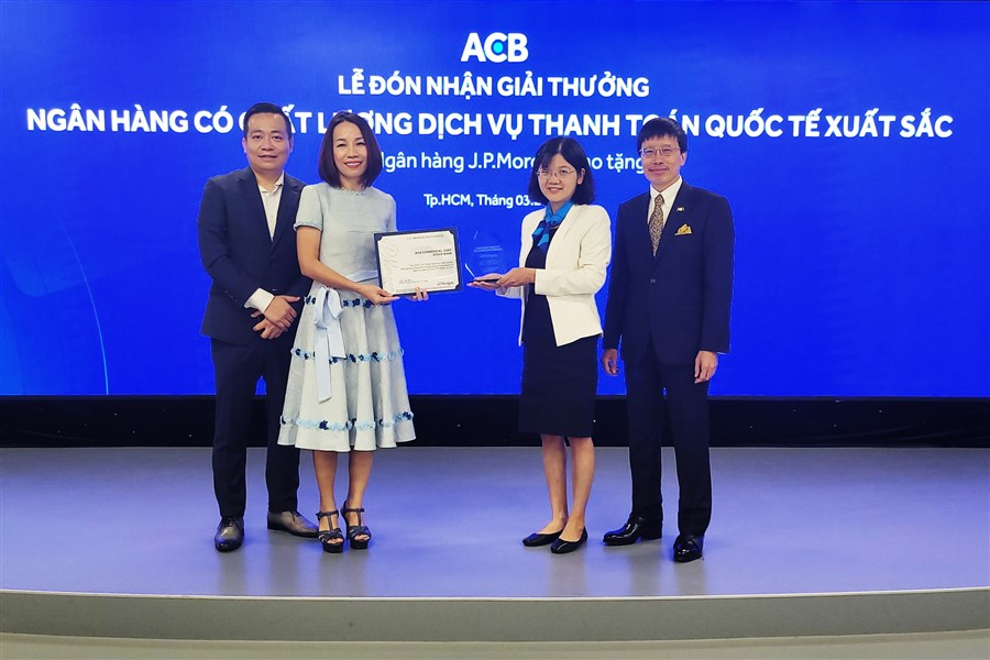 ACB nhận 3 giải thưởng Chất lượng Thanh toán quốc tế với tỷ lệ điện đạt chuẩn trên 99%
