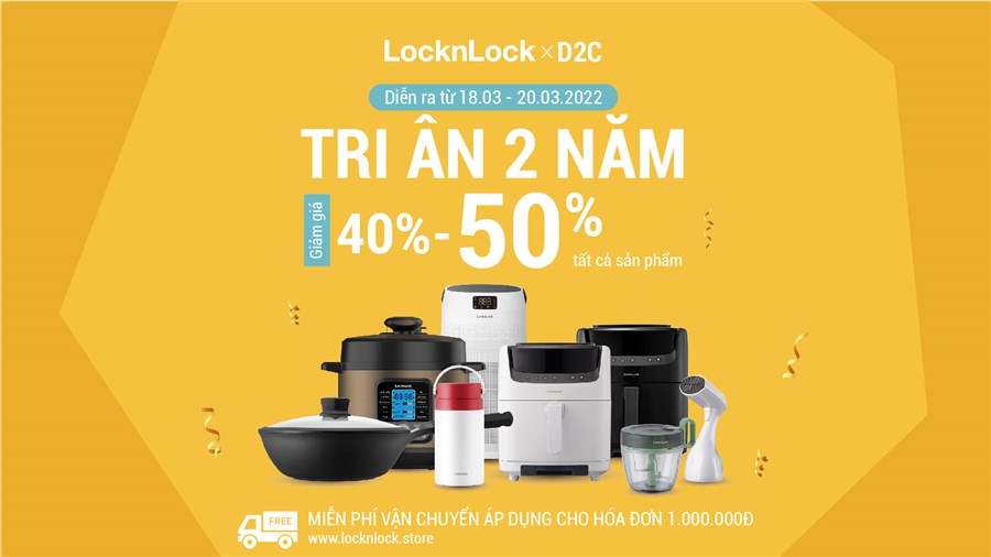 Lock&Lock D2C sale đậm tri ân 2 năm