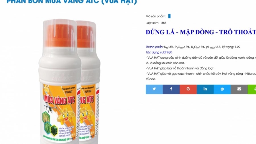 Gần 2.800 sản phẩm phân bón, thuốc BVTV của Công ty ATC vi phạm nhãn hàng hóa