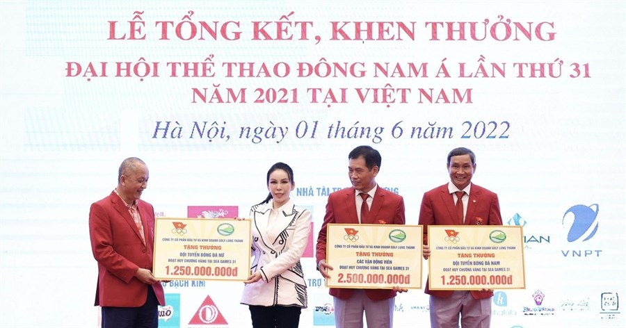 Golf Long Thành: Trao thưởng 5 tỷ đồng cho các vận động viên xuất sắc tại SEA Games 31