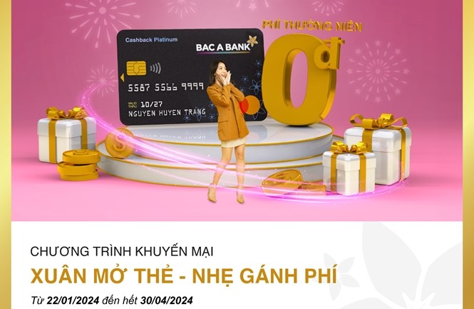 Ưu đãi chào Xuân 2024 – Miễn phí thường niên 2 năm đầu với thẻ tín dụng BAC A BANK