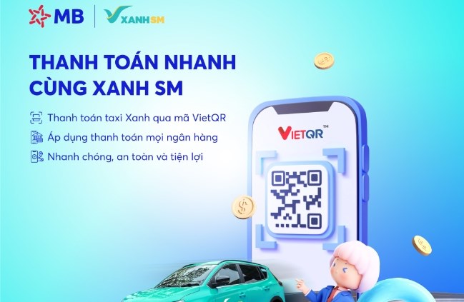 Trải nghiệm taxi Xanh, an toàn với QR động của MB