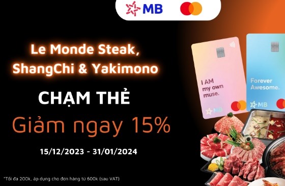 An tâm thanh toán, thưởng thức món ngon cùng thẻ MB Mastercard