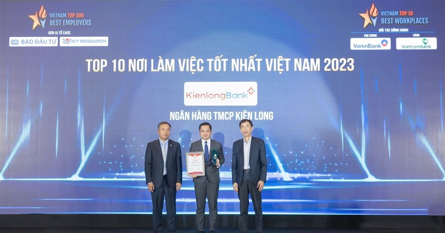 KienlongBank được vinh danh Top 10 nơi làm việc tốt nhất Việt Nam ngành ngân hàng