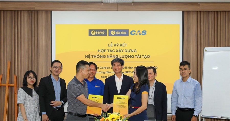 Thế Giới Di Động ký MOU với CAS Energy triển khai các dự án năng lượng xanh và kinh tế tuần hoàn tại chuỗi Bách hóa Xanh