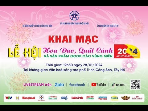 TRỰC TIẾP: Khai mạc Lễ hội Hoa đào, Quất cảnh và sản phẩm OCOP vùng miền xuân Giáp Thìn 2024
