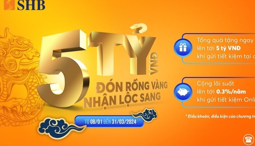 SHB dành hàng nghìn tỷ đồng ưu đãi khách hàng cá nhân dịp Tết Giáp Thìn 2024