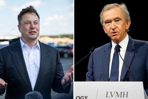 Giá trị đế chế xa xỉ sở hữu thương hiệu Louis Vuitton của tỷ phú Bernard Arnault 'vượt mặt' Tesla của Elon Musk