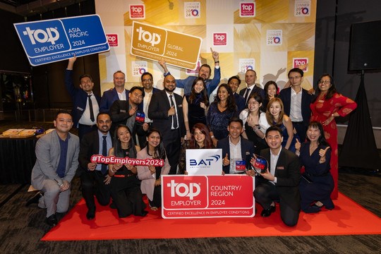 Giải thưởng danh giá Nhà tuyển dụng hàng đầu thuộc về BAT Việt Nam