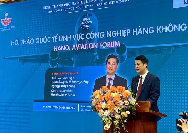 Phó Giám đốc Sở Công Thương Hà Nội Nguyễn Đình Thắng phát biểu khai mạc Hội thảo. Ảnh: VGP/Thùy Linh