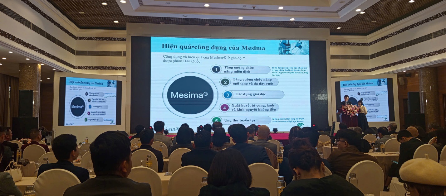 Quang cảnh Hội thảo “Mesima - Tăng cường miễn dịch, hỗ trợ điều trị và phòng bệnh mạn tính, ung thư”.